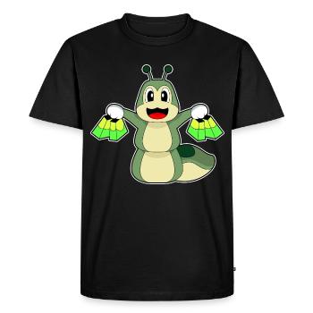 Caterpillar Shopping Bag - Men's Premium Organic T-Shirt - black - Front - Nico (187cm)