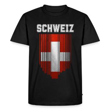 Drapeau de la Suisse, fierté suisse - T-shirt Premium bio Homme - noir - Devant - Nico (187cm)