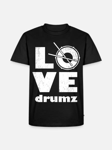 Minimalist Love Drum Design - Men's Premium Organic T-Shirt - black