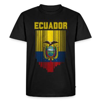 Flag of Ecuador, Ecuadorian pride - Men's Premium Organic T-Shirt - black - Front - Nico (187cm)
