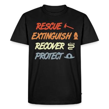 Rescue Extinguish Recover Protect - Men's Premium Organic T-Shirt - black - Front - Nico (187cm)