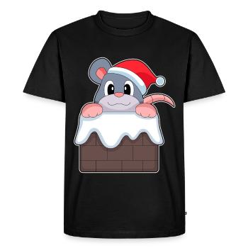 Mouse Christmas Christmas Hat - Men's Premium Organic T-Shirt - black - Front - Nico (187cm)