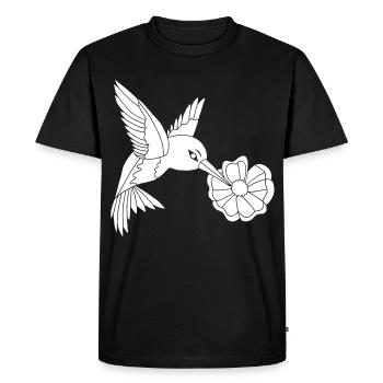 White Foraging Bird - Men's Premium Organic T-Shirt - black - Front - Nico (187cm)