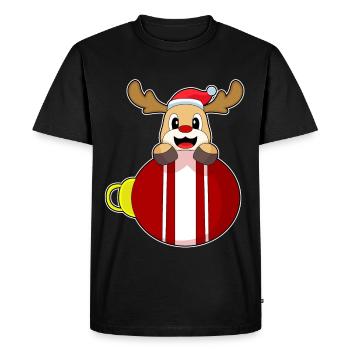 Bal de Noël des rennes - T-shirt Premium bio Homme - noir - Devant - Nico (187cm)