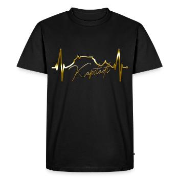 Cape Town Skyline Heartbeat Afrique du Sud Montagne de la Table - T-shirt Premium bio Homme - noir - Devant - Nico (187cm)