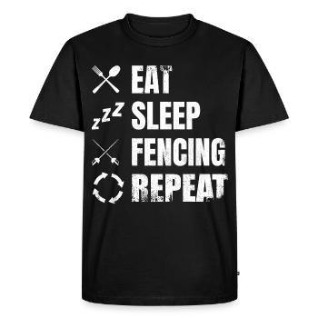 Routine quotidienne de l’escrime - T-shirt Premium bio Homme - noir - Devant - Nico (187cm)