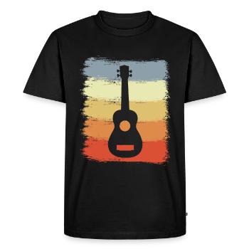 Dessin de ukulélé vintage - T-shirt Premium bio Homme - noir - Devant - Nico (187cm)