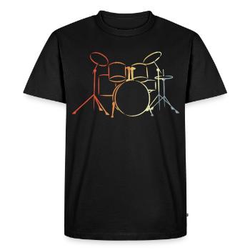 Batterie vintage - T-shirt Premium bio Homme - noir - Devant - Nico (187cm)
