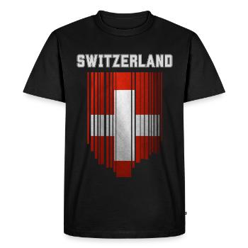 Drapeau de la Suisse, fierté suisse - T-shirt Premium bio Homme - noir - Devant - Nico (187cm)
