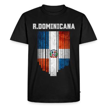 Flag of the Dominican Republic - Men's Premium Organic T-Shirt - black - Front - Nico (187cm)