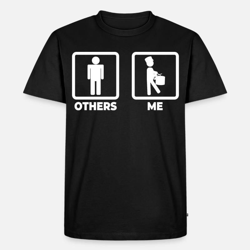 Lustiger Schnarrtrommler - Männer Premium Bio T-Shirt - Schwarz