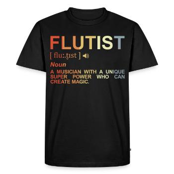 Signification du flûtiste - T-shirt Premium bio Homme - noir - Devant - Nico (187cm)