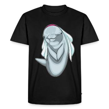 Dauphin voile de mariée mariage - T-shirt Premium bio Homme - noir - Devant - Nico (187cm)