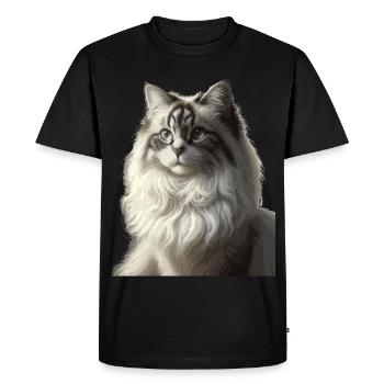 Portrait de visage de chat moelleux - T-shirt Premium bio Homme - noir - Devant - Nico (187cm)