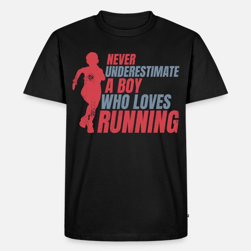 Never underestimate a small runner - Men's Premium Organic T-Shirt - black