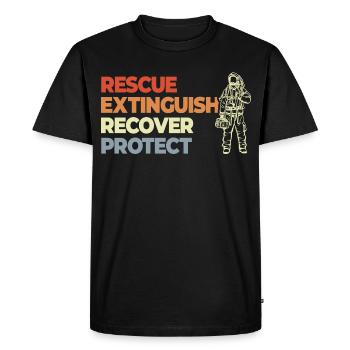 Sauver, éteindre, récupérer, protéger - T-shirt Premium bio Homme - noir - Devant - Nico (187cm)