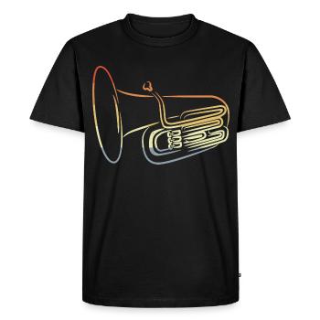 Vintage Tuba Drawing - Men's Premium Organic T-Shirt - black - Front - Nico (187cm)