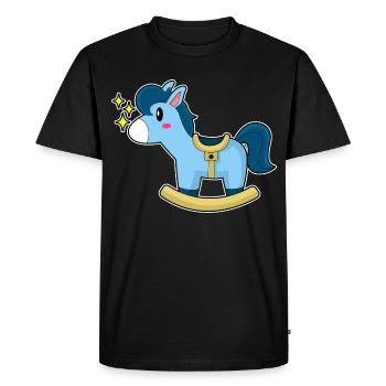 Un joli cheval à bascule - T-shirt Premium bio Homme - noir - Devant - Nico (187cm)