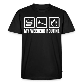 Weekend Routine Fire Brigade - Men's Premium Organic T-Shirt - black - Front - Nico (187cm)