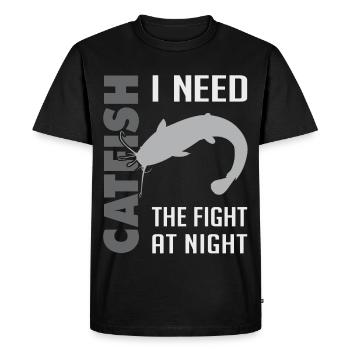Catfish fishing fight with the strong catfish - Men's Premium Organic T-Shirt - black - Front - Nico (187cm)