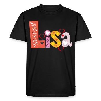 Nom personnalisé de Lisa - T-shirt Premium bio Homme - noir - Devant - Nico (187cm)