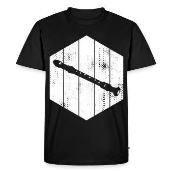 Flute Drawing - Men's Premium Organic T-Shirt - black - Front - Nico (187cm)