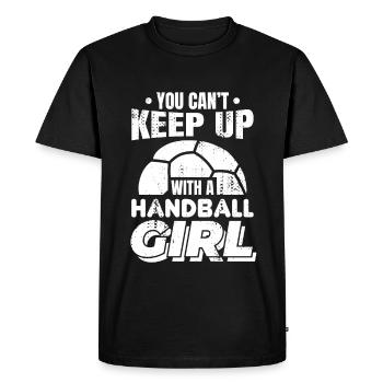 Fille de handball - T-shirt Premium bio Homme - noir - Devant - Nico (187cm)