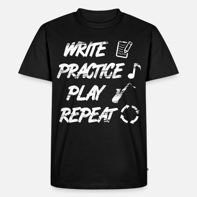 Motivierender Saxophon Spruch - Männer Premium Bio T-Shirt - Schwarz