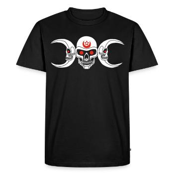 Crâne lunatique blanc - T-shirt Premium bio Homme - noir - Devant - Nico (187cm)