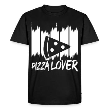 Drôle d’amateur de pizza - T-shirt Premium bio Homme - noir - Devant - Nico (187cm)