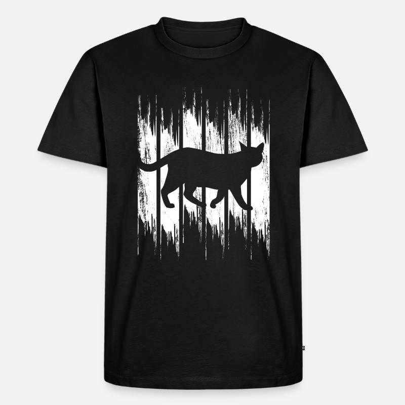 Lustige Katze - Männer Premium Bio T-Shirt - Schwarz