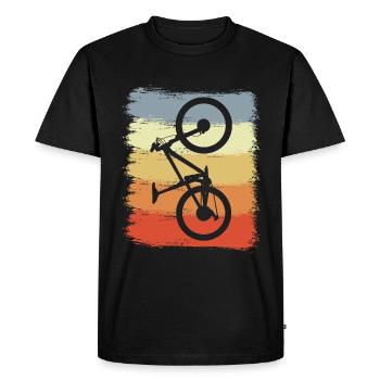 Croquis de vététiste vintage - T-shirt Premium bio Homme - noir - Devant - Nico (187cm)