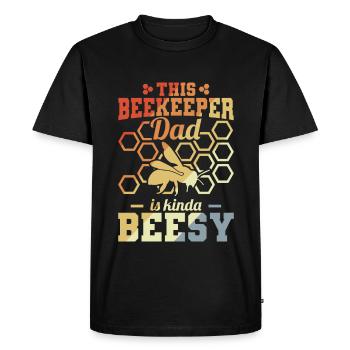 Drôle de père apiculteur - T-shirt Premium bio Homme - noir - Devant - Nico (187cm)