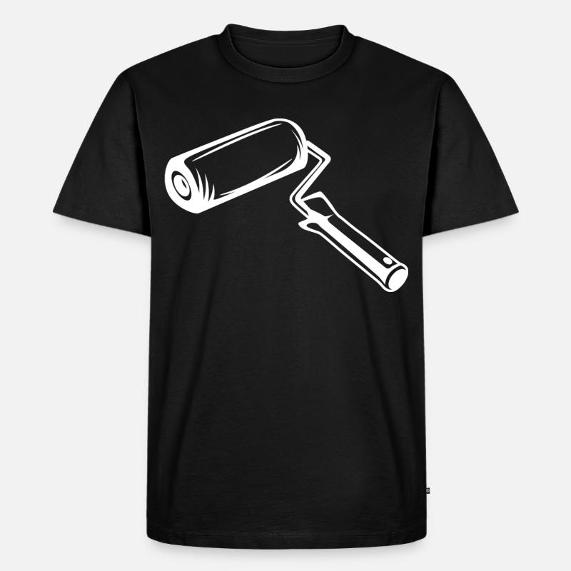 Farbroller Zeichnung - Männer Premium Bio T-Shirt - Schwarz