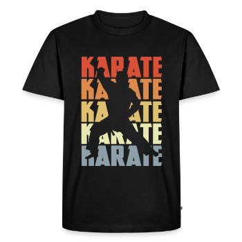 Karaté rétro - T-shirt Premium bio Homme - noir - Devant - Nico (187cm)
