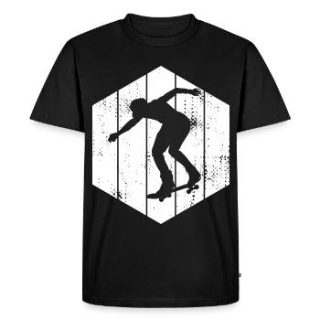 Skateboarder Sketch - Men's Premium Organic T-Shirt - black - Front - Nico (187cm)