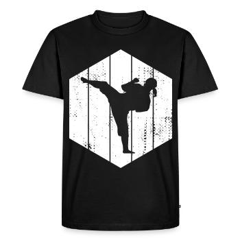 Karate Girl - Men's Premium Organic T-Shirt - black - Front - Nico (187cm)