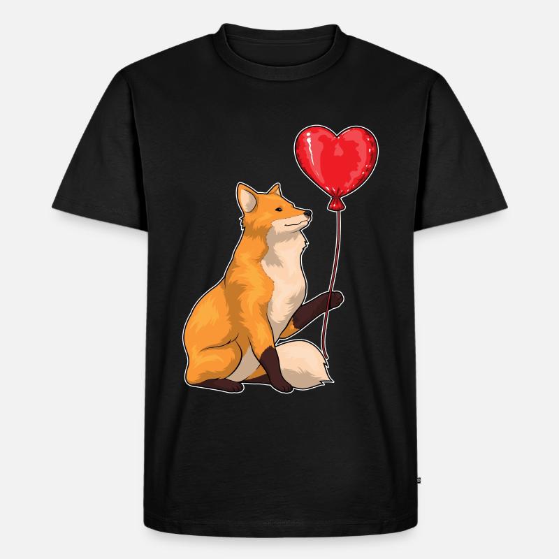 Fuchs Luftballon - Männer Premium Bio T-Shirt - Schwarz