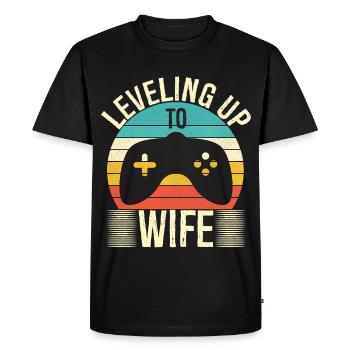 Wife Gamer Leveling Up To Wife - Men's Premium Organic T-Shirt - black - Front - Nico (187cm)