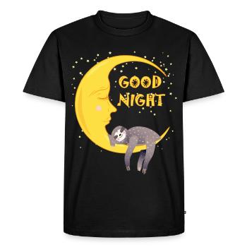 Bonne nuit, paresseux - T-shirt Premium bio Homme - noir - Devant - Nico (187cm)