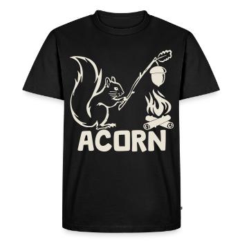 Acorn - Hungry Squirrel [White] - Men's Premium Organic T-Shirt - black - Front - Nico (187cm)