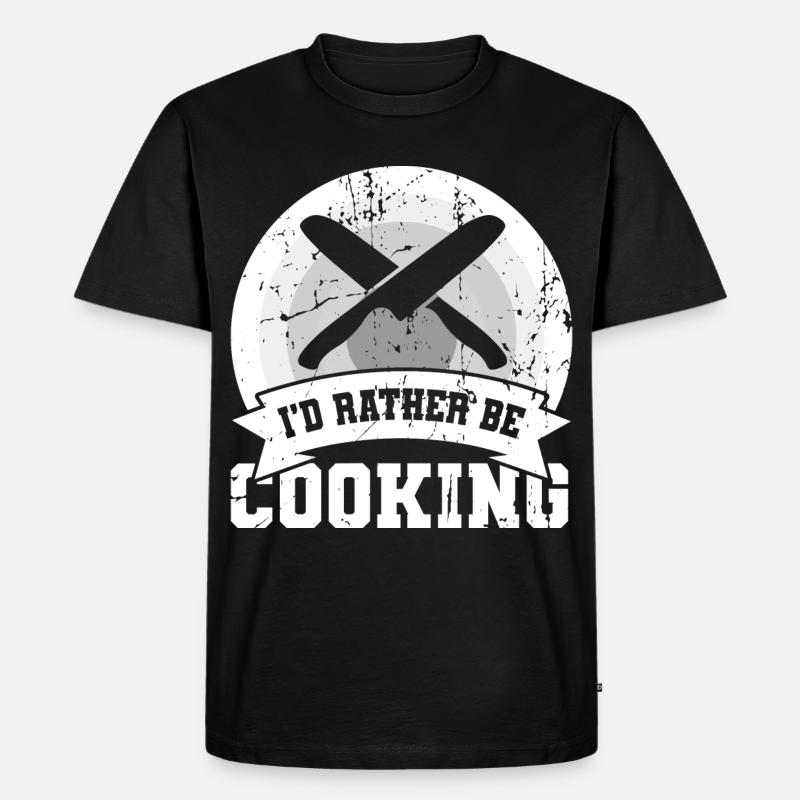 Ich würde lieber kochen - Männer Premium Bio T-Shirt - Schwarz