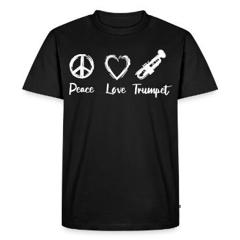 Trompette Paix Amour - T-shirt Premium bio Homme - noir - Devant - Nico (187cm)
