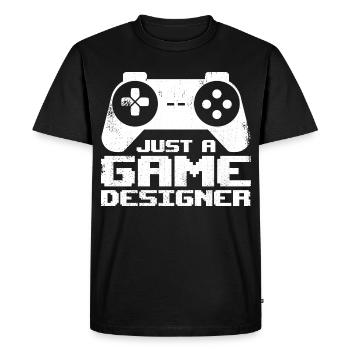 Concepteur de jeux - T-shirt Premium bio Homme - noir - Devant - Nico (187cm)