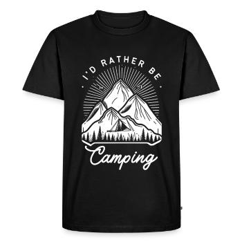 Citation sur le camping dans la nature Rather Be Camping - T-shirt Premium bio Homme - noir - Devant - Nico (187cm)