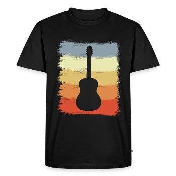 Croquis de guitare look vintage - T-shirt Premium bio Homme - noir - Devant - Nico (187cm)