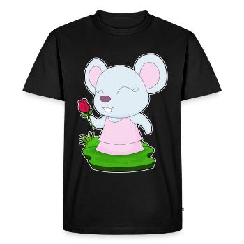 Mouse Rose - T-shirt Premium bio Homme - noir - Devant - Nico (187cm)