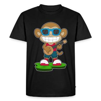 Monkey Musician Guitar Music - Men's Premium Organic T-Shirt - black - Front - Nico (187cm)