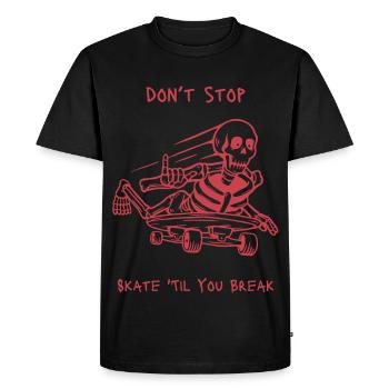 crâne squelette skateboard design - T-shirt Premium bio Homme - noir - Devant - Nico (187cm)