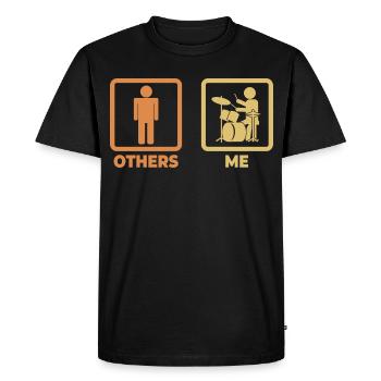 Drummer Stick Figure - Men's Premium Organic T-Shirt - black - Front - Nico (187cm)